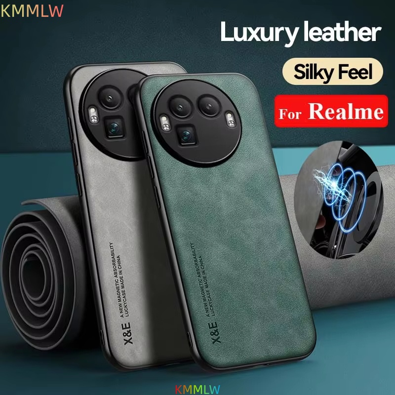 Car Mount Phone - เคสกันกระแทกสำหรับเรียลมี GT8 โปรฝาครอบป้องกันแม่เหล็กที่วางโทรศัพท์ในรถยนต์ Coque Fundas สำหรับเรียลมี