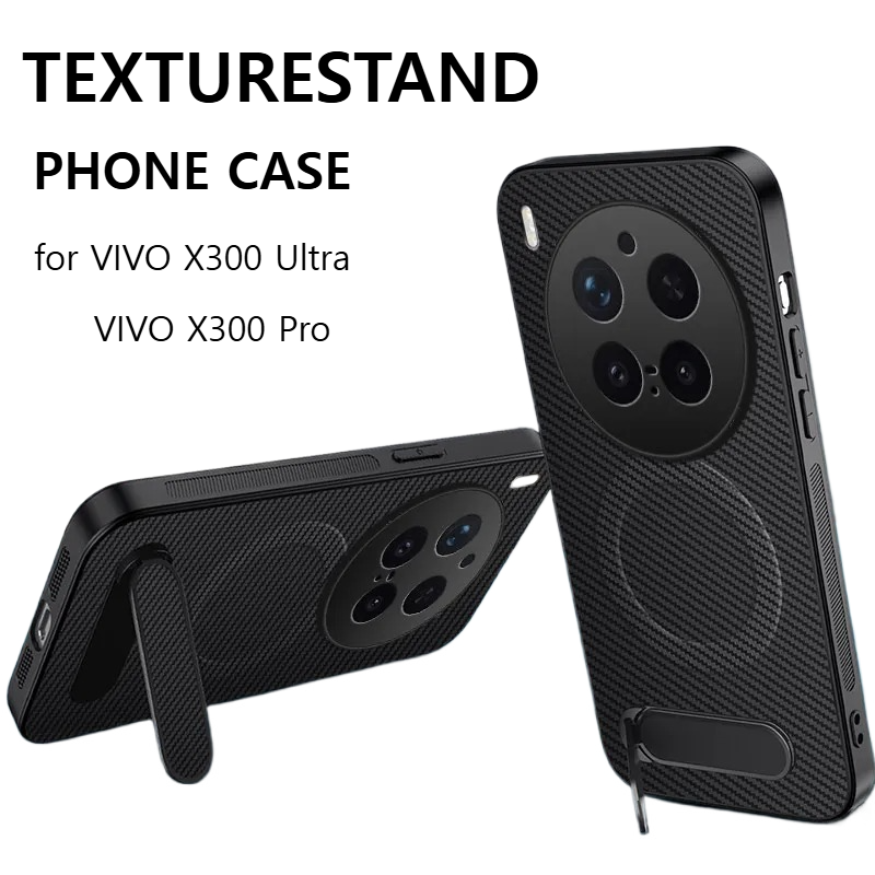 Phone Accessories Vivo - เคสกันกระแทกแบบแม่เหล็กขอบ TPU บางลายคาร์บอนไฟเบอร์ สำหรับ VIVO X300
