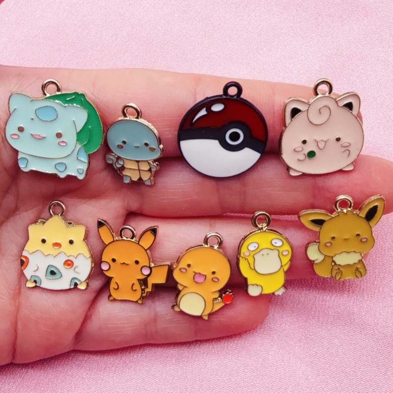 Phone Accessories Are - 10 ชิ้น อุปกรณ์ตกแต่งเครื่องประดับลายการ์ตูนแบบเคลือบน้ำมัน สำหรับทำสร้อยข้อมือ DIY จี้พวงกุญแจ