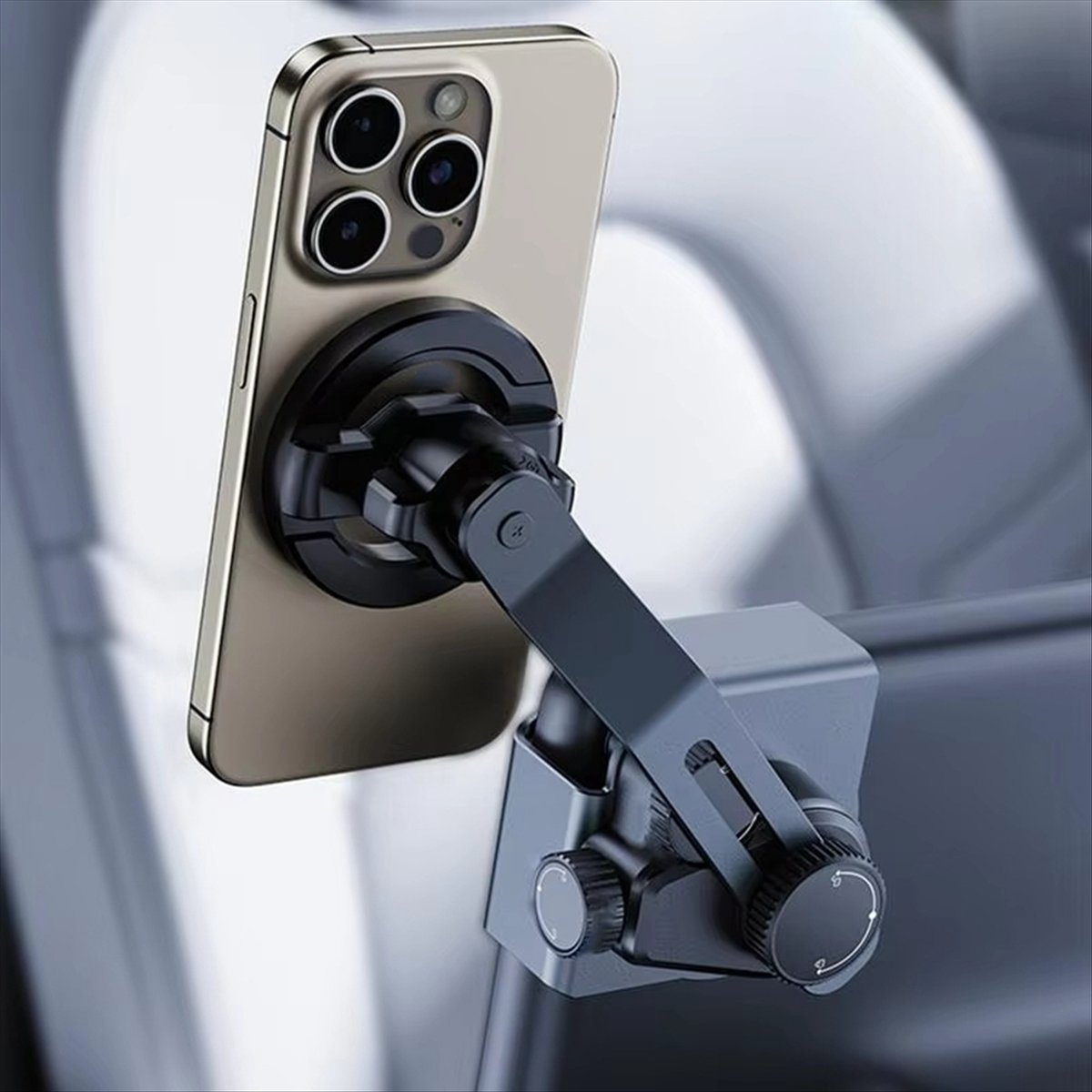 Phone Accessories Android - ที่วางโทรศัพท์ในรถยนต์แบบปรับได้ พร้อมขายึดแม่เหล็กแบบสุญญากาศ ที่วางโทรศัพท์มือถือในรถยนต์ รุ่น A