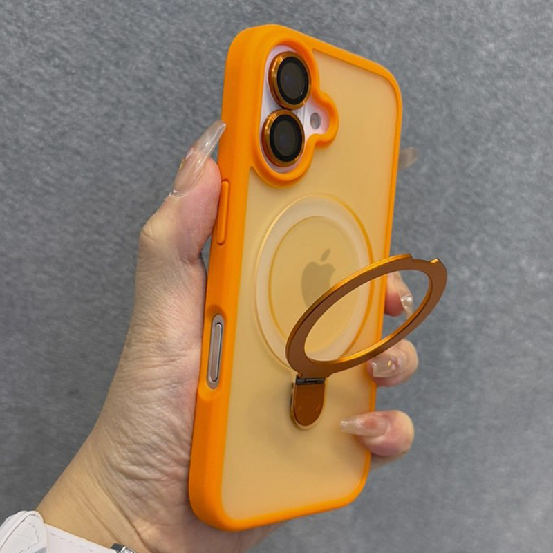Phone Accessories Ring Holder - เคสโทรศัพท์แบบมีที่จับแหวนแบบด้านพร้อมเลนส์กระจกสำหรับ iPhone 18 Pro Max 16