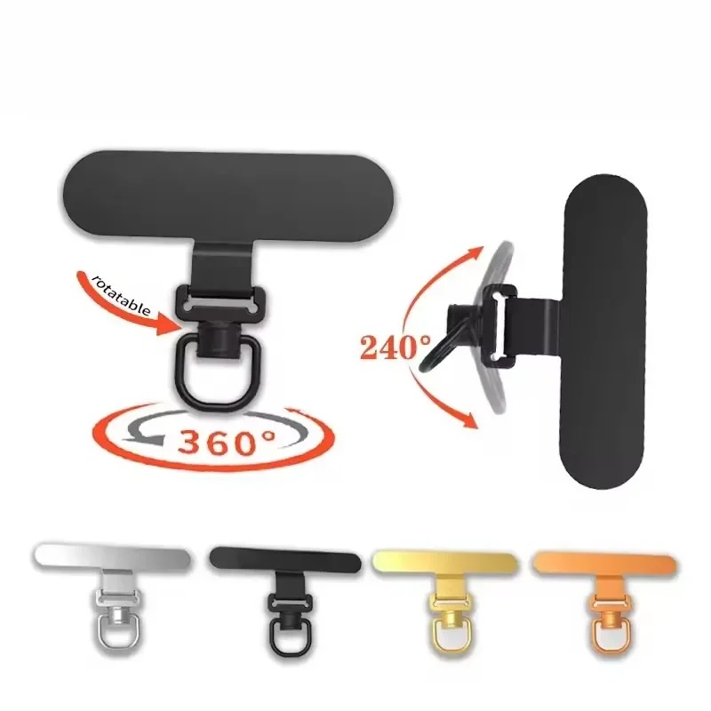 Phone Accessories Ring Holder - คลิปหนีบสายคล้องโทรศัพท์แบบหมุนได้ 360 องศา ทำจากโลหะสแตนเลส พร้อมแผ่นยึดอเนกประสงค์ ป้องกันการสูญหาย
