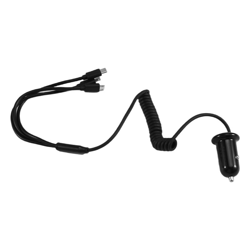 Phone Accessories Android - อุปกรณ์เสริมอะแดปเตอร์รถยนต์ 3 ช่องเชื่อมต่อ ชาร์จโทรศัพท์ได้ทุกยี่ห้อ สำหรับ IOS