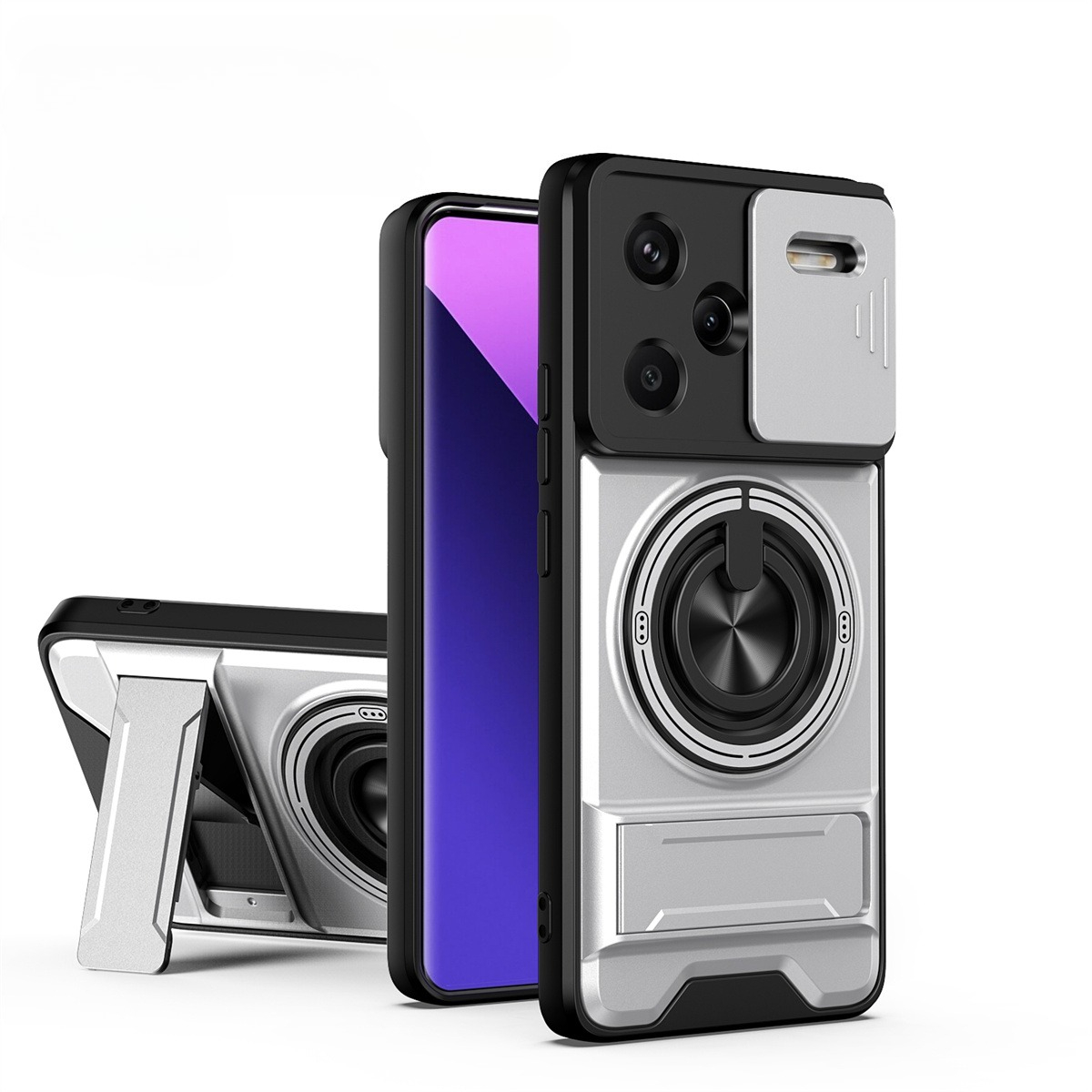 Phone Accessories Ring Holder - เคสโทรศัพท์แบบเลนส์สไลด์สำหรับ Xiaomi Redmi Note 14 13
