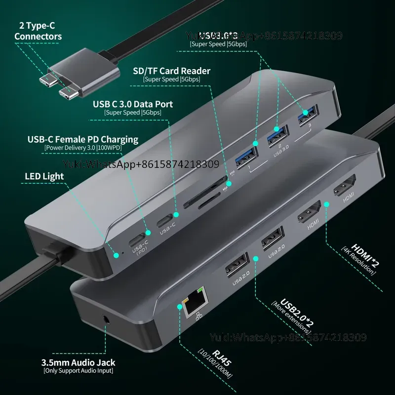 ฮับด็อกกิ้งสถานี 5 พอร์ต USB พ - Usb C Hub บทวิจารณ์และราคา