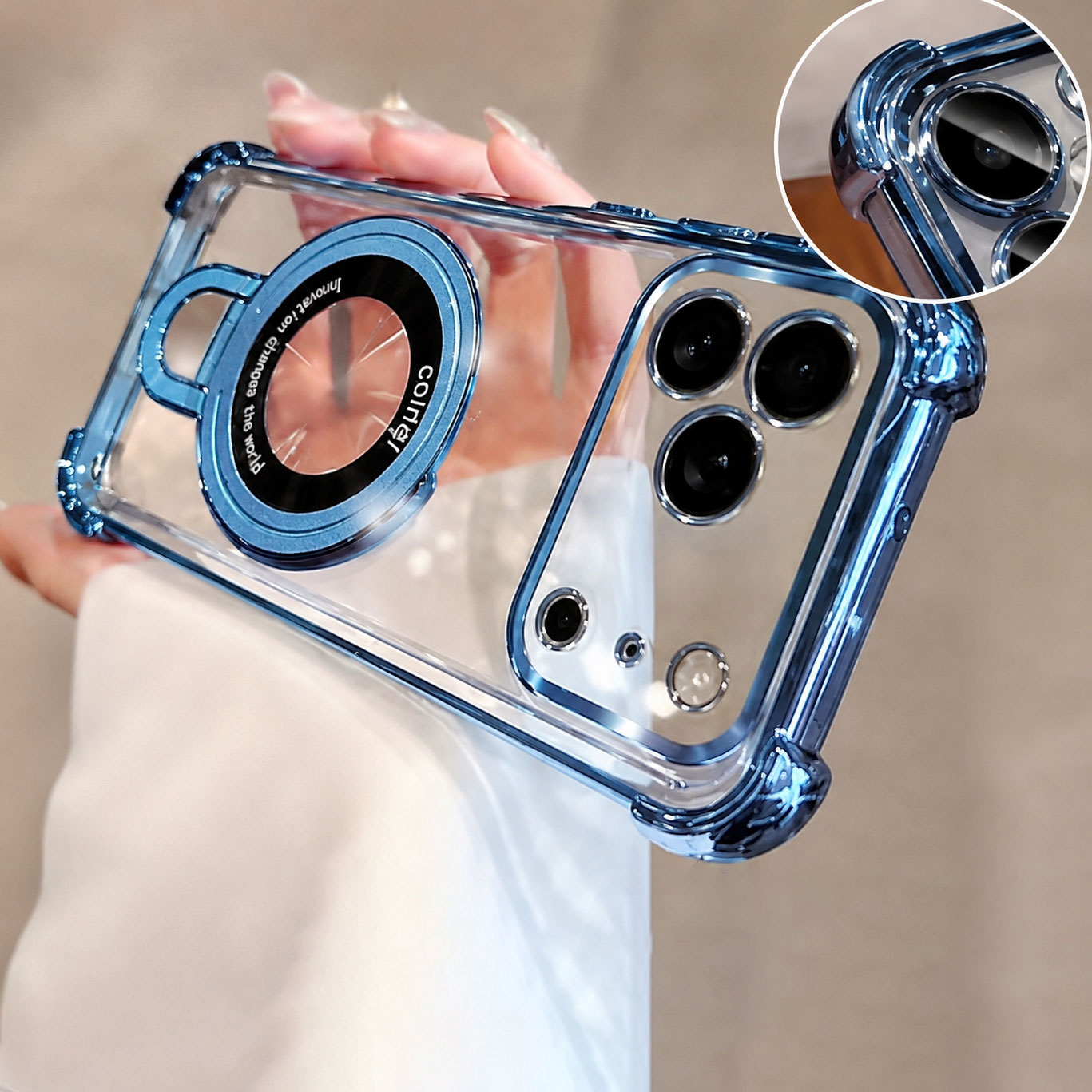 เคสโทรศัพท์หรูหราแบบใสเคลือบเง - Phone Accessories Ring Holder บทวิจารณ์และราคา