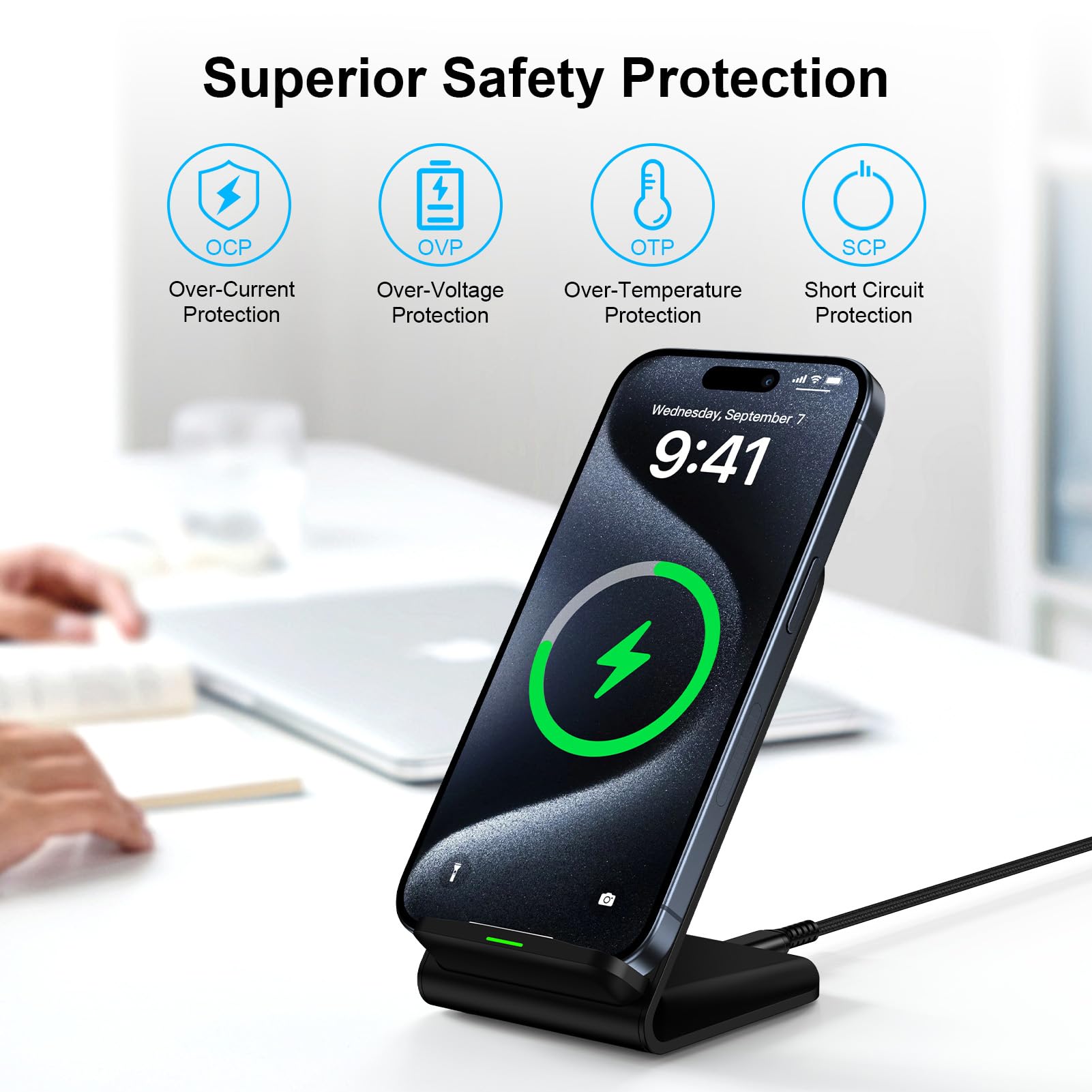 แท่นชาร์จไร้สาย 15W พร้อมที่วา - Phone Accessories Android บทวิจารณ์และราคา